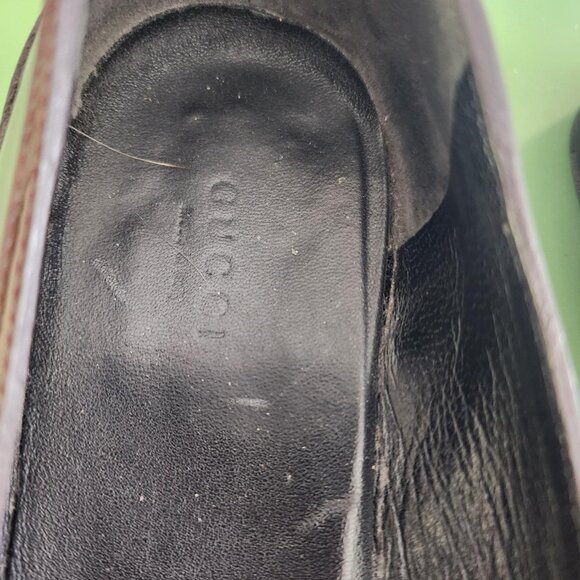 Gucci Brown Patent Leather Guccissima Ballet Flats - Picture 5 of 5
